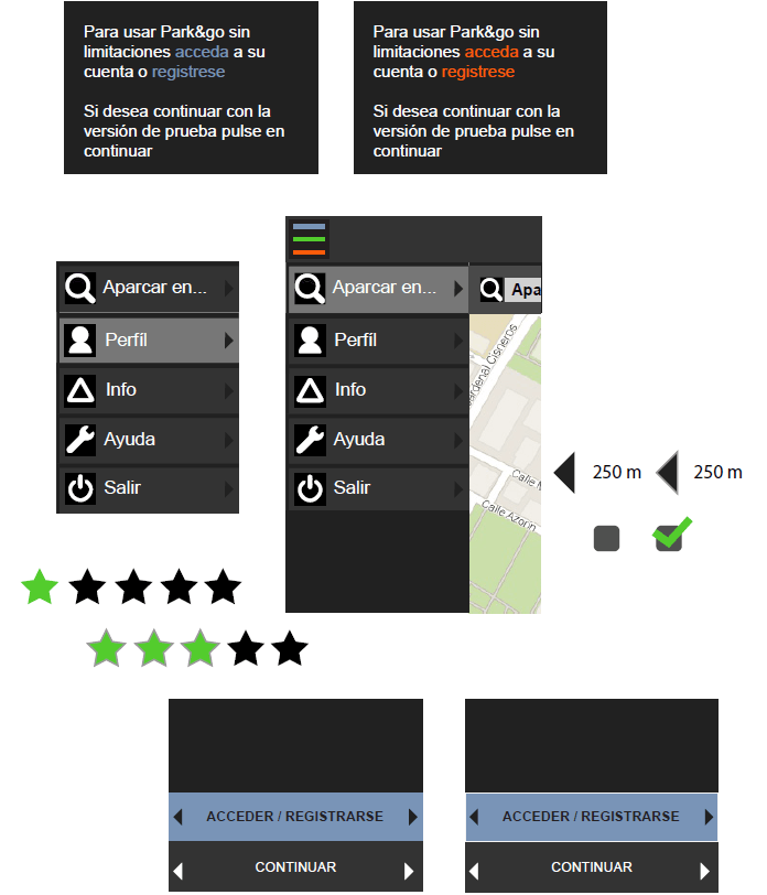 retroalimentacion app aparcamiento park&go por Mimedu